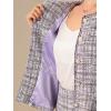 imageAllegra K Womens 2 Piece Skirt Sets 34 Sleeve Collarless Tweed Jacket Pencil Skirt Set Elegant Business Casual OutfitPurple