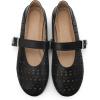 imageAllegra K Womens Buckle Round Toe Cutout Slip on Flats PumpsBlack
