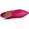 imageAllegra K Womens Clear Block Heel Glitter Hot Pink Ankle Boots 7 m US