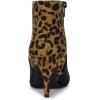 imageAllegra K Womens Contrast Color Leopard Print Stiletto Heel Ankle BootsBlack