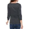 imageAllegra K Womens Cowl Neck Tops Long Sleeve Buttons Decor Tuinc Shirts Ruched TopDark Gray