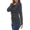 imageAllegra K Womens Cowl Neck Tops Long Sleeve Buttons Decor Tuinc Shirts Ruched TopDark Gray
