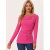 imageAllegra K Womens Cowl Neck Tops Long Sleeve Buttons Decor Tuinc Shirts Ruched TopFushcia Pink