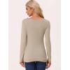 imageAllegra K Womens Cowl Neck Tops Long Sleeve Buttons Decor Tuinc Shirts Ruched TopKhaki