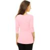 imageAllegra K Womens Cowl Neck Tops Long Sleeve Buttons Decor Tuinc Shirts Ruched TopLight Pink