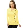imageAllegra K Womens Cowl Neck Tops Long Sleeve Buttons Decor Tuinc Shirts Ruched TopLight Yellow