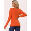 imageAllegra K Womens Cowl Neck Tops Long Sleeve Buttons Decor Tuinc Shirts Ruched TopOrange