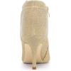 imageAllegra K Womens Glitter Pointed Toe Zipper Stiletto Heel Ankle BootsGold