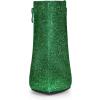 imageAllegra K Womens Glitter Pointed Toe Zipper Stiletto Heel Ankle BootsGreen