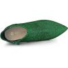 imageAllegra K Womens Glitter Pointed Toe Zipper Stiletto Heel Ankle BootsGreen
