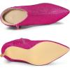 imageAllegra K Womens Glitter Pointed Toe Zipper Stiletto Heel Ankle BootsHot Pink