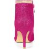 imageAllegra K Womens Glitter Pointed Toe Zipper Stiletto Heel Ankle BootsHot Pink