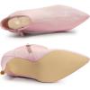 imageAllegra K Womens Glitter Pointed Toe Zipper Stiletto Heel Ankle BootsLight Pink