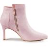 imageAllegra K Womens Glitter Pointed Toe Zipper Stiletto Heel Ankle BootsLight Pink
