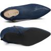 imageAllegra K Womens Glitter Pointed Toe Zipper Stiletto Heel Ankle BootsNavy Blue