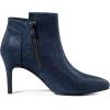 imageAllegra K Womens Glitter Pointed Toe Zipper Stiletto Heel Ankle BootsNavy Blue