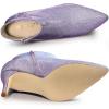 imageAllegra K Womens Glitter Pointed Toe Zipper Stiletto Heel Ankle BootsPurple Blue