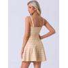 imageAllegra K Womens Plaid Tube Dress Zip Up Strap Sleeveless Party Mini ALine DressKhaki