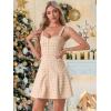 imageAllegra K Womens Plaid Tube Dress Zip Up Strap Sleeveless Party Mini ALine DressKhaki