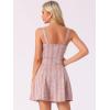 imageAllegra K Womens Plaid Tube Dress Zip Up Strap Sleeveless Party Mini ALine DressPink