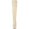 imageAllegra K Womens Platform Block Heel Beige Over Knee High Boots 6 M US
