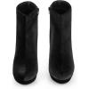 imageAllegra K Womens Platform Block Heels Faux Velvet Ankle BootsBlack
