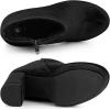 imageAllegra K Womens Platform Block Heels Faux Velvet Ankle BootsBlack