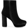 imageAllegra K Womens Platform Block Heels Faux Velvet Ankle BootsBlack