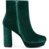 imageAllegra K Womens Platform Block Heels Faux Velvet Ankle BootsGreen
