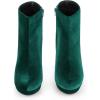 imageAllegra K Womens Platform Block Heels Faux Velvet Ankle BootsGreen