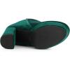 imageAllegra K Womens Platform Block Heels Faux Velvet Ankle BootsGreen