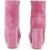 imageAllegra K Womens Platform Block Heels Faux Velvet Ankle BootsPink