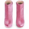 imageAllegra K Womens Platform Block Heels Faux Velvet Ankle BootsPink