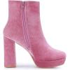 imageAllegra K Womens Platform Block Heels Faux Velvet Ankle BootsPink