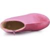 imageAllegra K Womens Platform Block Heels Faux Velvet Ankle BootsPink