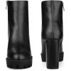 imageAllegra K Womens Platform Lug Sole Round Toe Side Zip Block Heeled Chelsea BootsBlack