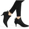 imageAllegra K Womens Pointed Toe Kitten Heel Ankle BootiesBlack