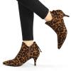 imageAllegra K Womens Pointed Toe Kitten Heel Ankle BootiesLeopard