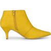 imageAllegra K Womens Pointed Toe Kitten Heel Cutout Yellow Ankle Boots 75 M US