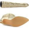 imageAllegra K Womens Pointed Toe Slouch Stiletto Heels Knee High BootsGold