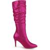 imageAllegra K Womens Pointed Toe Slouch Stiletto Heels Knee High BootsHot Pink
