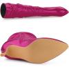 imageAllegra K Womens Pointed Toe Slouch Stiletto Heels Knee High BootsHot Pink
