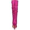 imageAllegra K Womens Pointed Toe Slouch Stiletto Heels Knee High BootsHot Pink