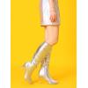 imageAllegra K Womens Pointed Toe Slouch Stiletto Heels Knee High BootsSilver