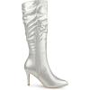 imageAllegra K Womens Pointed Toe Slouch Stiletto Heels Knee High BootsSilver