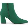 imageAllegra K Womens Pointy Toe Side Zip Chunky Heels Ankle BootsGreen