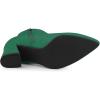 imageAllegra K Womens Pointy Toe Side Zip Chunky Heels Ankle BootsGreen