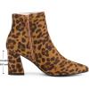 imageAllegra K Womens Pointy Toe Side Zip Chunky Heels Ankle BootsLeopard