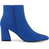 imageAllegra K Womens Pointy Toe Side Zip Chunky Heels Ankle BootsRoyal Blue