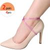 imageAllegra K Womens Shoe Ankle Straps Transparent AntiSlip Cross Over with Buckle Shoelaces for HeelsPurple